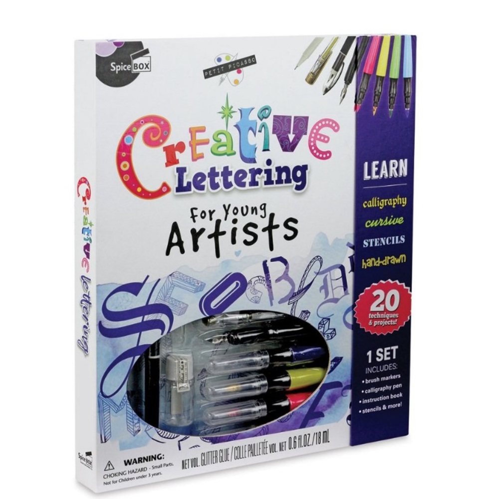 NEW Creative Lettering Set for Young Artists, Art Drawing Calligraphy Homeschool